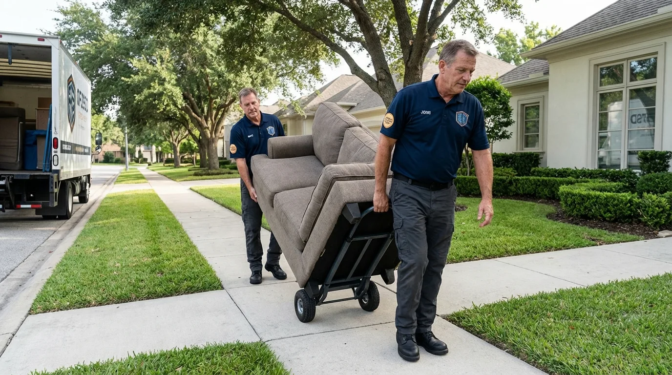 Local residential moving crew loading furniture in Marion, NY
